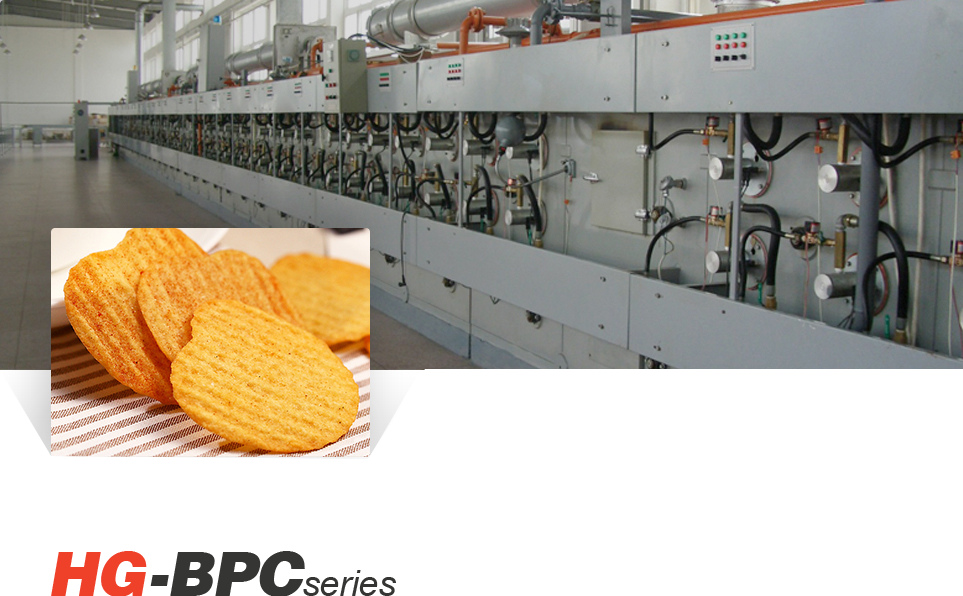 Helautomatisk produktionslinje för bakade potatischips